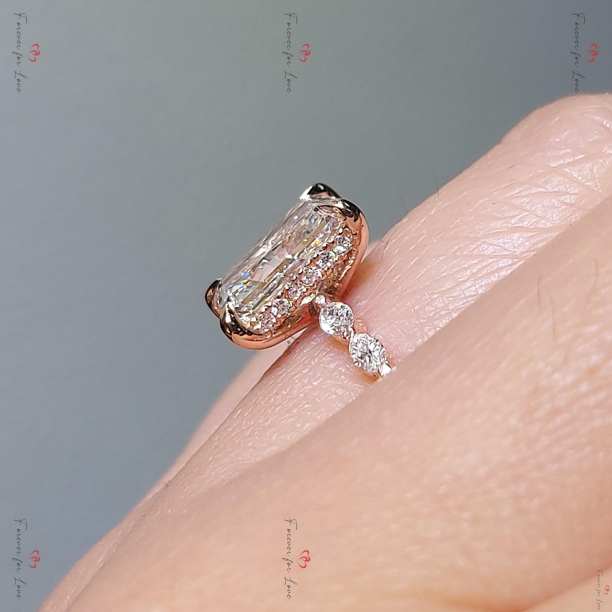2.5 Ct IGI Certified Radiant Lab Diamond Engagement Ring