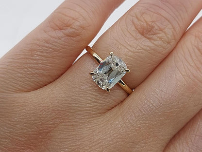 IGI Certified Old Mine Lab Diamond Hidden Halo Engagement Ring