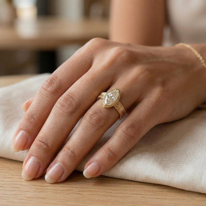 IGI Certified Pear Lab Diamond Band