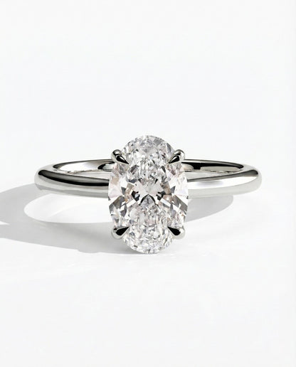 3 Ct IGI Certified Oval Lab Diamond Solitaire Engagement Ring