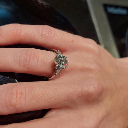 2 Ct Oval Lab Diamond Engagement Ring