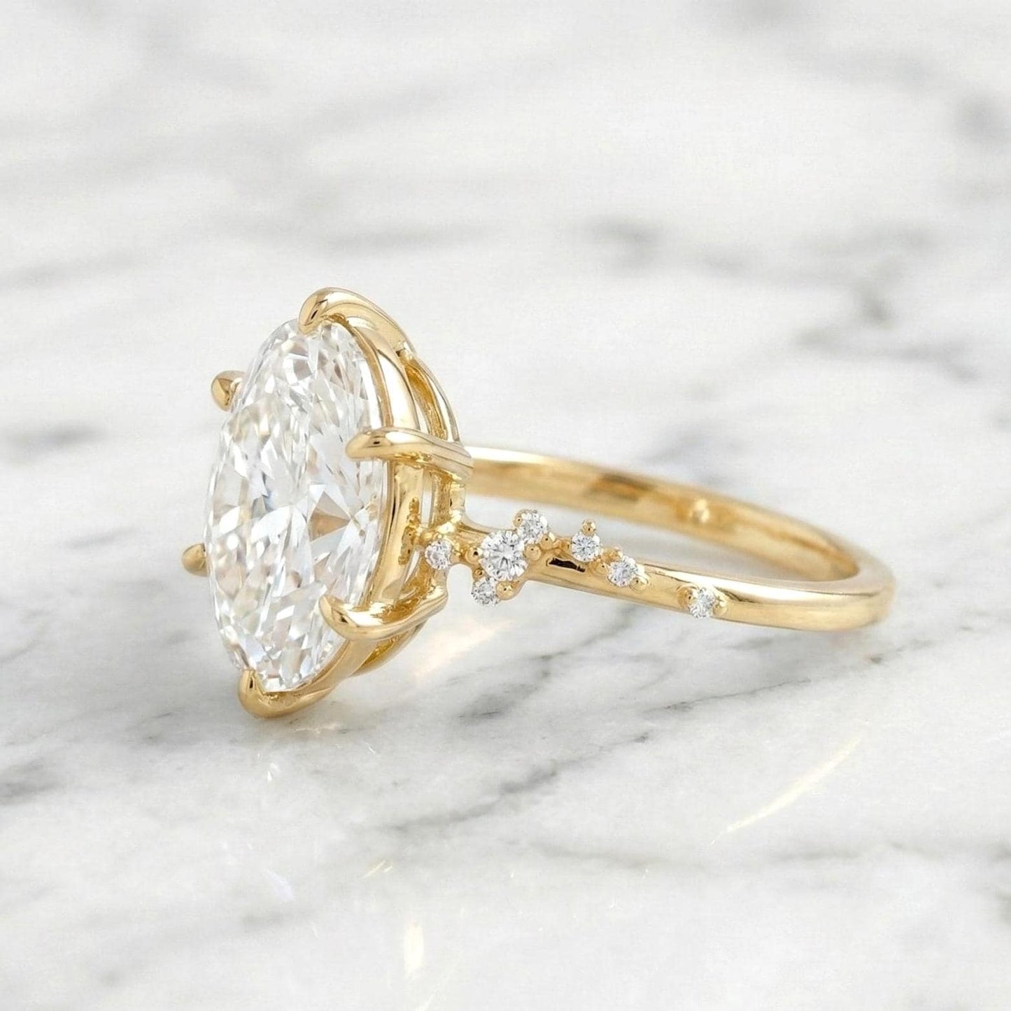 3.25 Ct IGI Certified Oval Lab Diamond Solitaire Engagement Ring Oval cut 1Ct Moissanite Brilliant Cut engagement ring in 935 Argentium Silver — custom handcrafted by Forever For Love