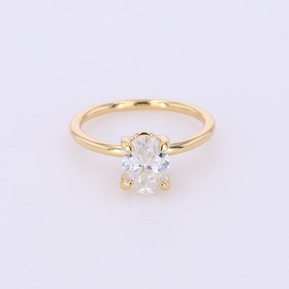 1.5 Ct Oval Diamond, Moissanite Engagement Ring