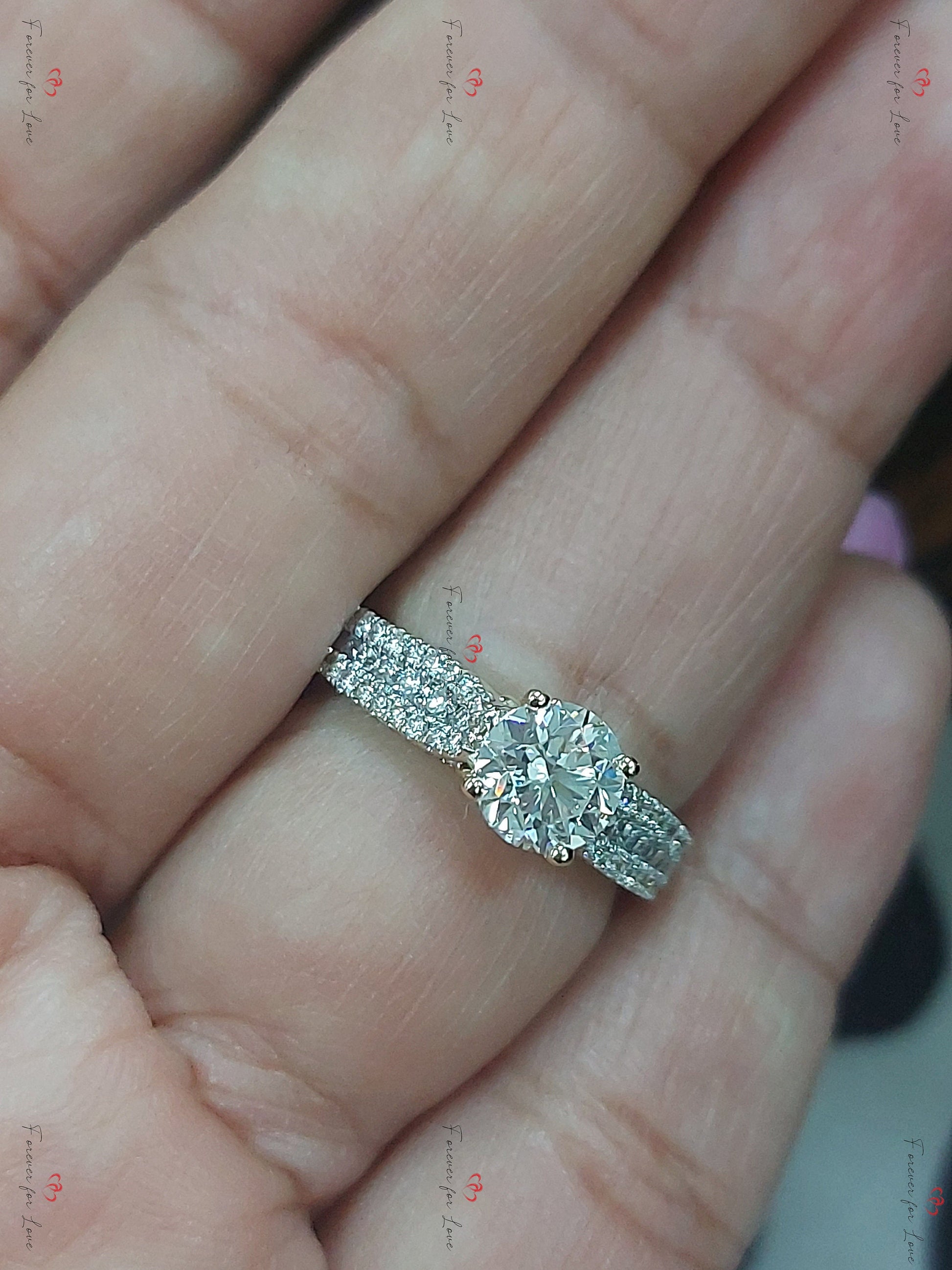 1 Ct Round Natural Diamond Solitaire Engagement Ring