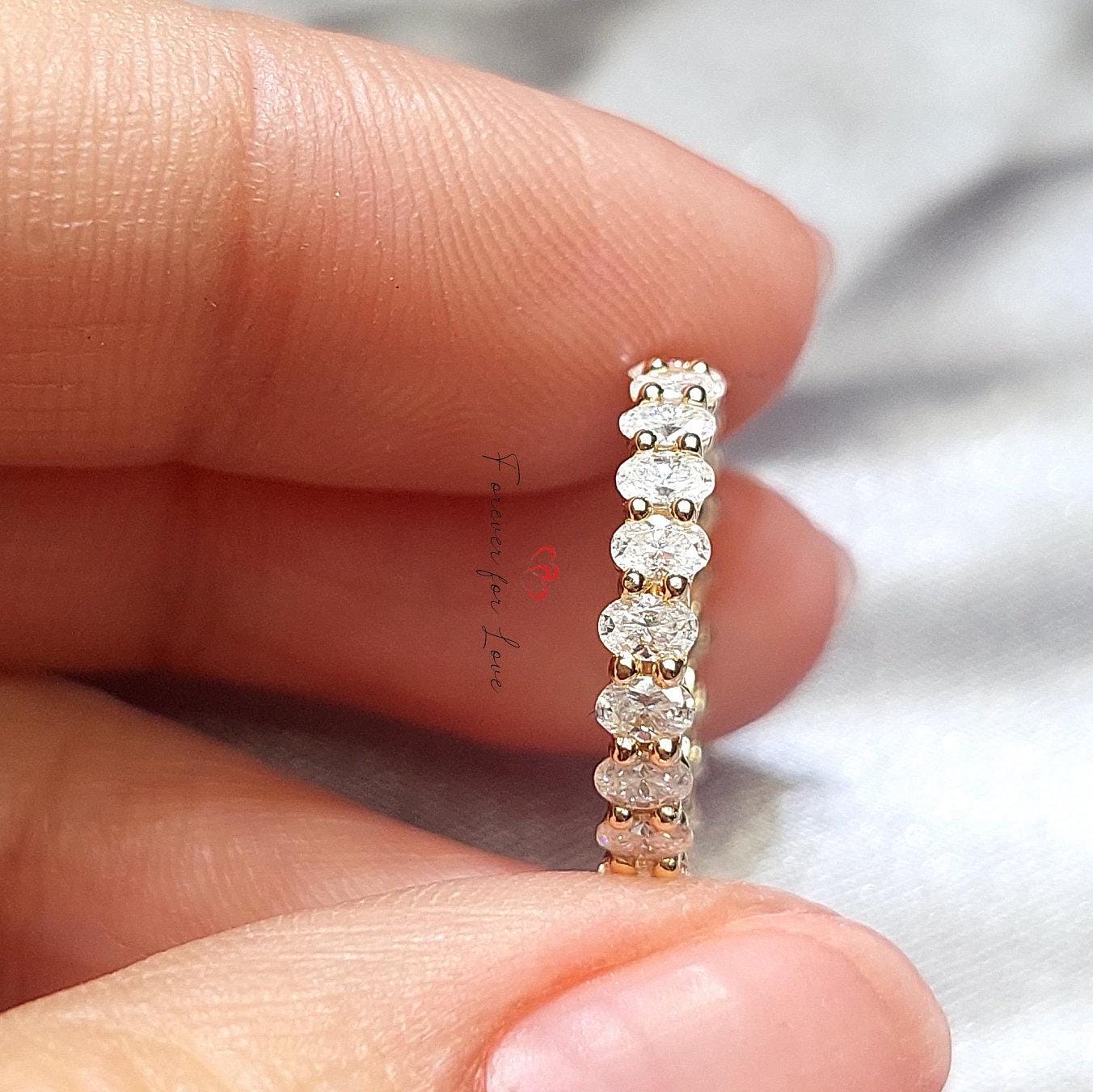 Oval Lab Diamond Full Eternity Band