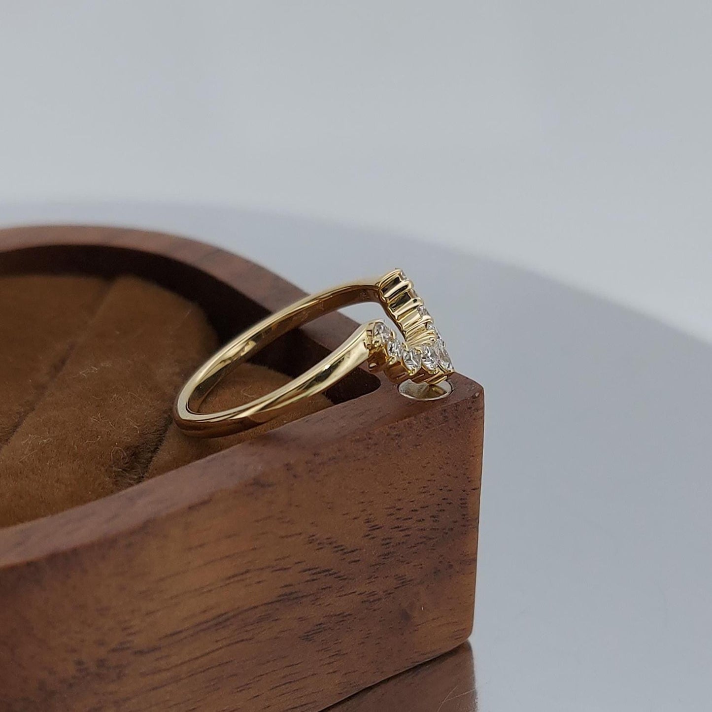 Marquise Diamond Stacking Ring Marquise cut Moissanite Brilliant Cut engagement ring in 935 Argentium Silver — custom handcrafted by Forever For Love