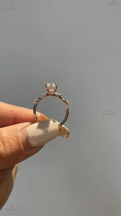1 Ct Radiant Moissanite Engagement Ring
