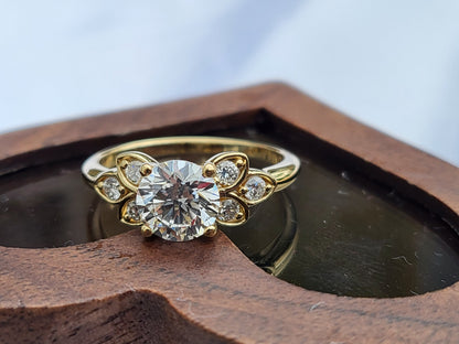 1 Ct IGI Certified Round Lab Diamond Three Stone Engagement Ring
