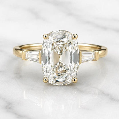 4.4 Ct IGI Certified Baguette Lab Diamond Engagement Ring