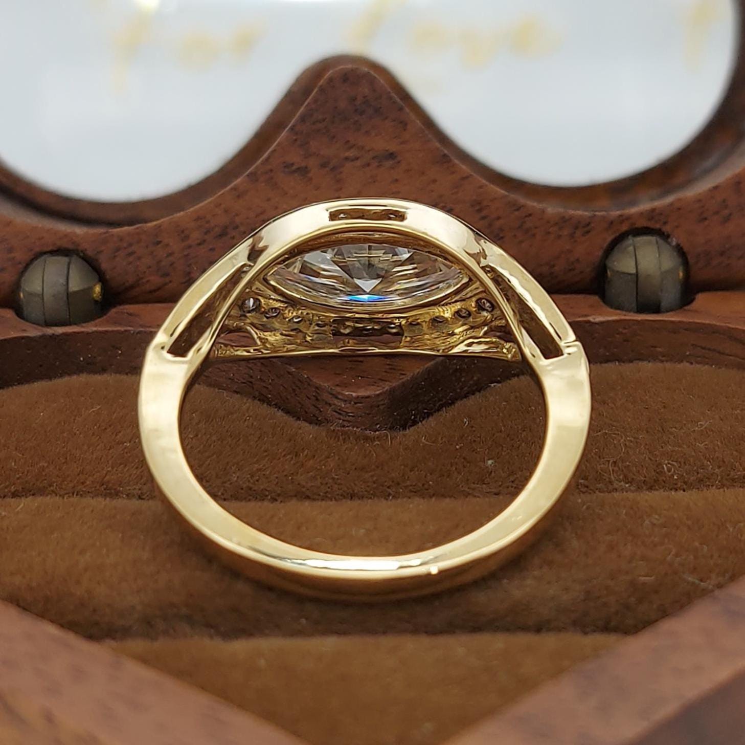 1.4 Ct Marquise Lab Diamond Engagement Ring