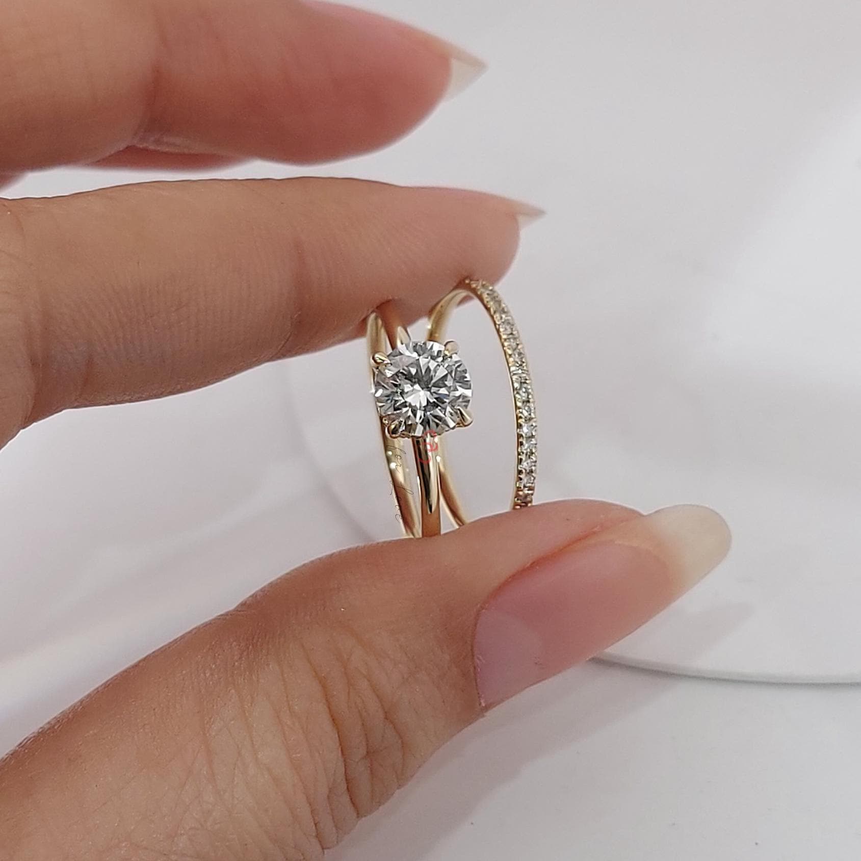 1 Ct Round Lab Diamond Engagement Ring