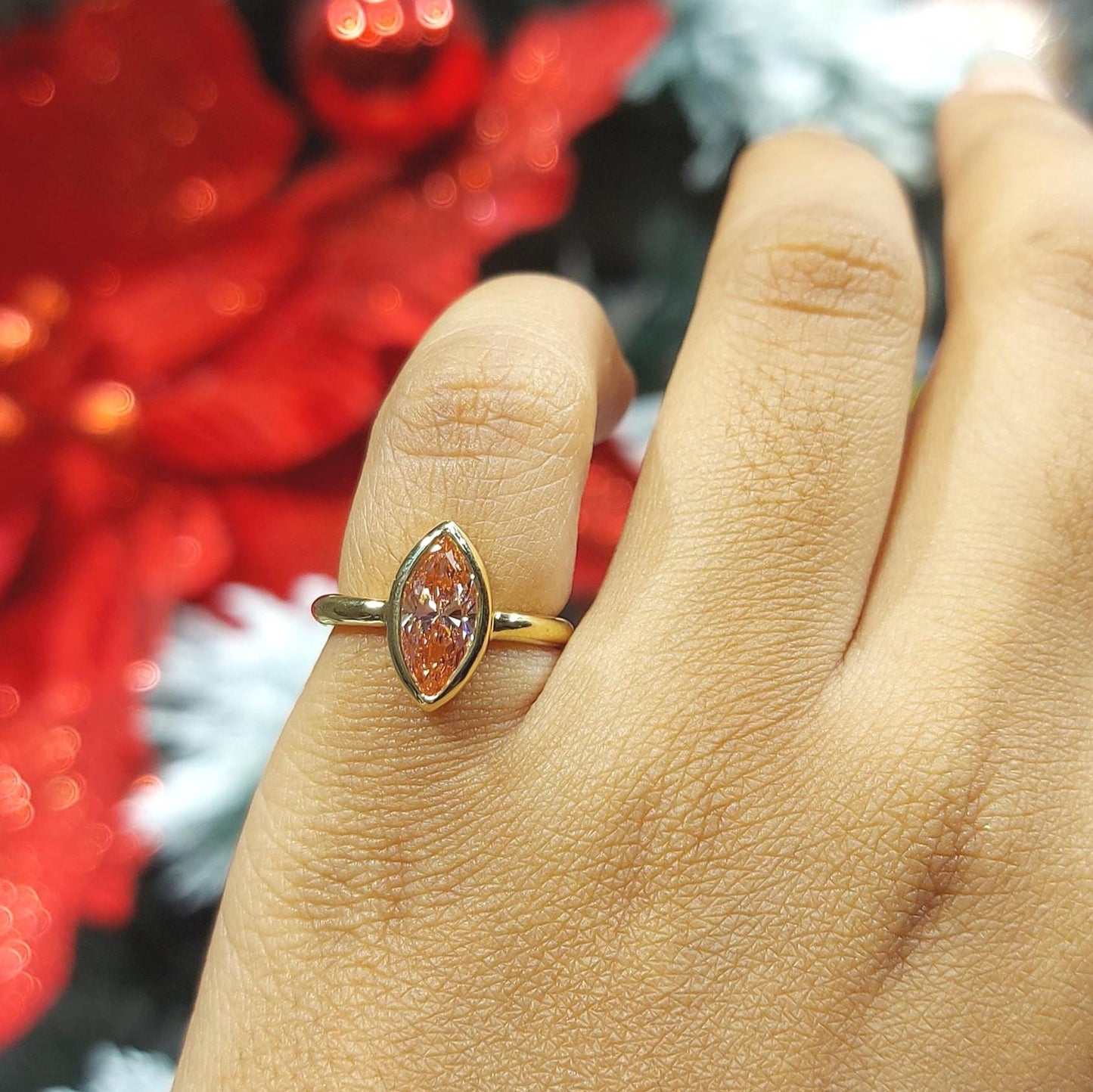 IGI Certified Marquise Lab Diamond Engagement Ring Marquise cut 1Ct Moissanite Brilliant Cut engagement ring in 935 Argentium Silver — custom handcrafted by Forever For Love