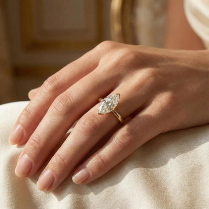 5 Ct IGI Certified Marquise Lab Diamond Engagement Ring