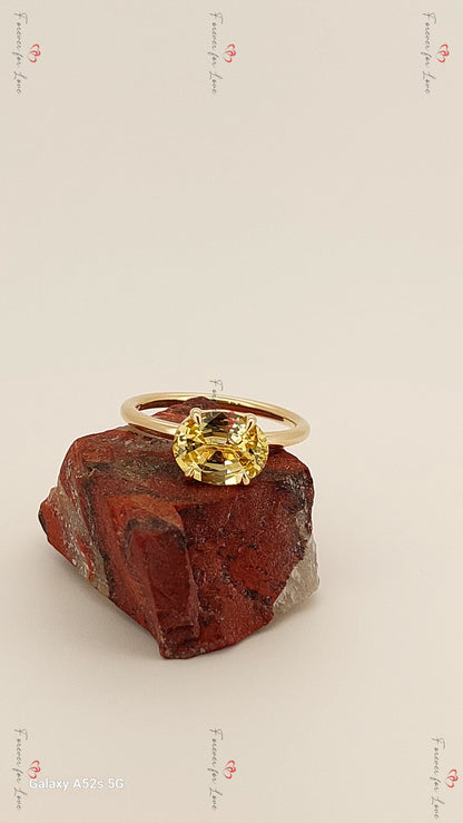2 Ct Oval Yellow Sapphire Engagement Ring
