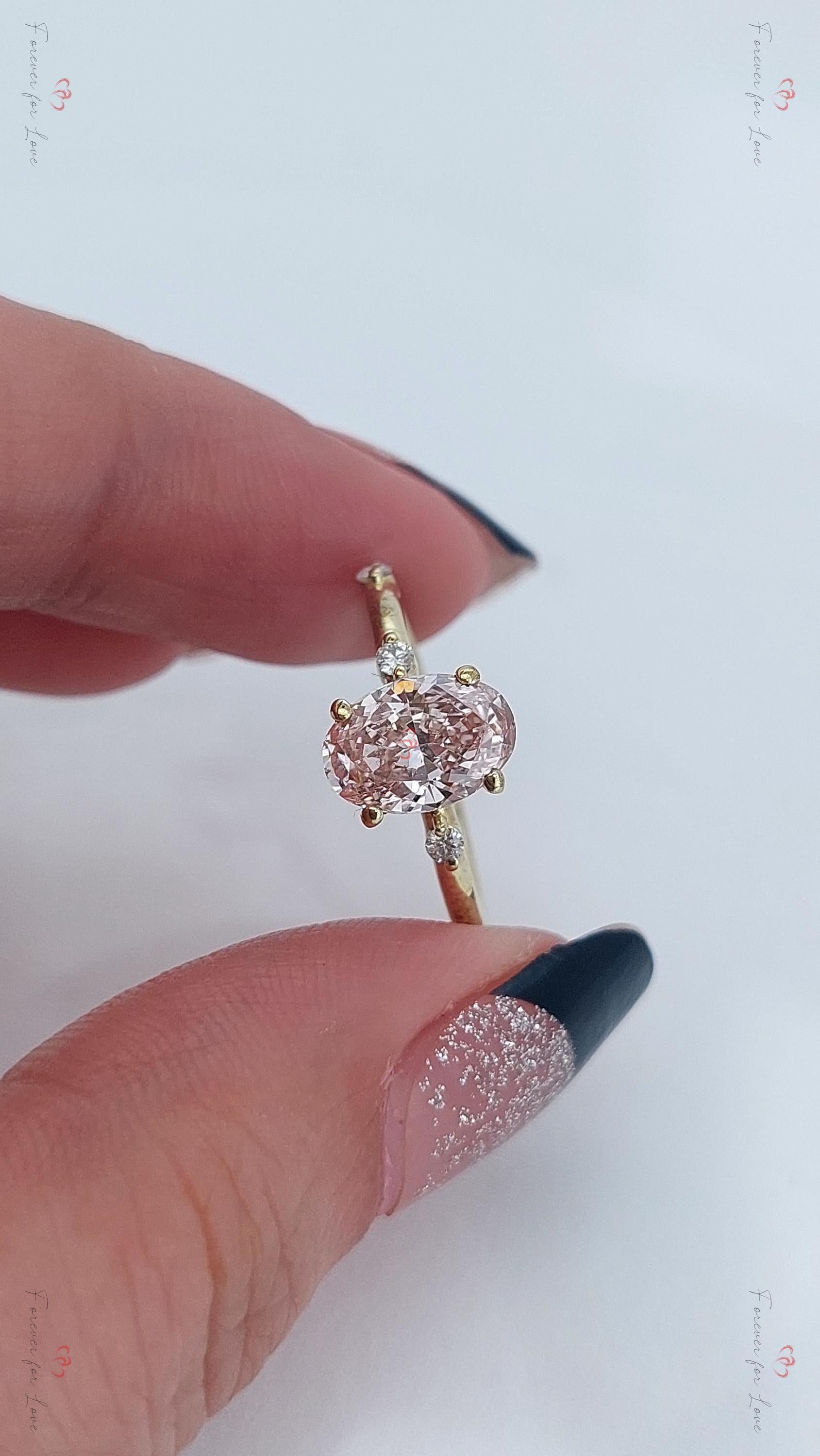 IGI Certified Oval Lab Diamond Engagement Ring