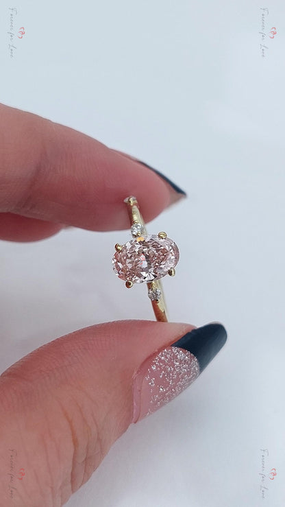 IGI Certified Oval Lab Diamond Engagement Ring