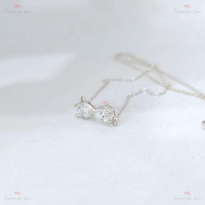 Forever-Anhänger, unendliche Liebe, Birnen-Diamant-Halskette, 14 Karat Gelbgold, zierlicher, minimalistischer Birnen-Anhänger, echter Diamant, besonderes Geschenk für sie.