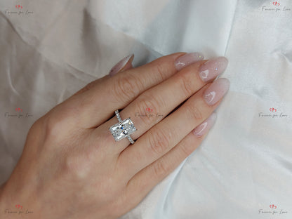 5 Ct Radiant Moissanite Solitaire Engagement Ring