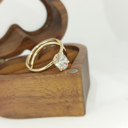 1 Ct Oval Diamond Wedding Band