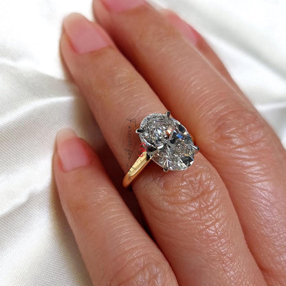 4 Ct IGI Certified Oval Lab Diamond Engagement Ring