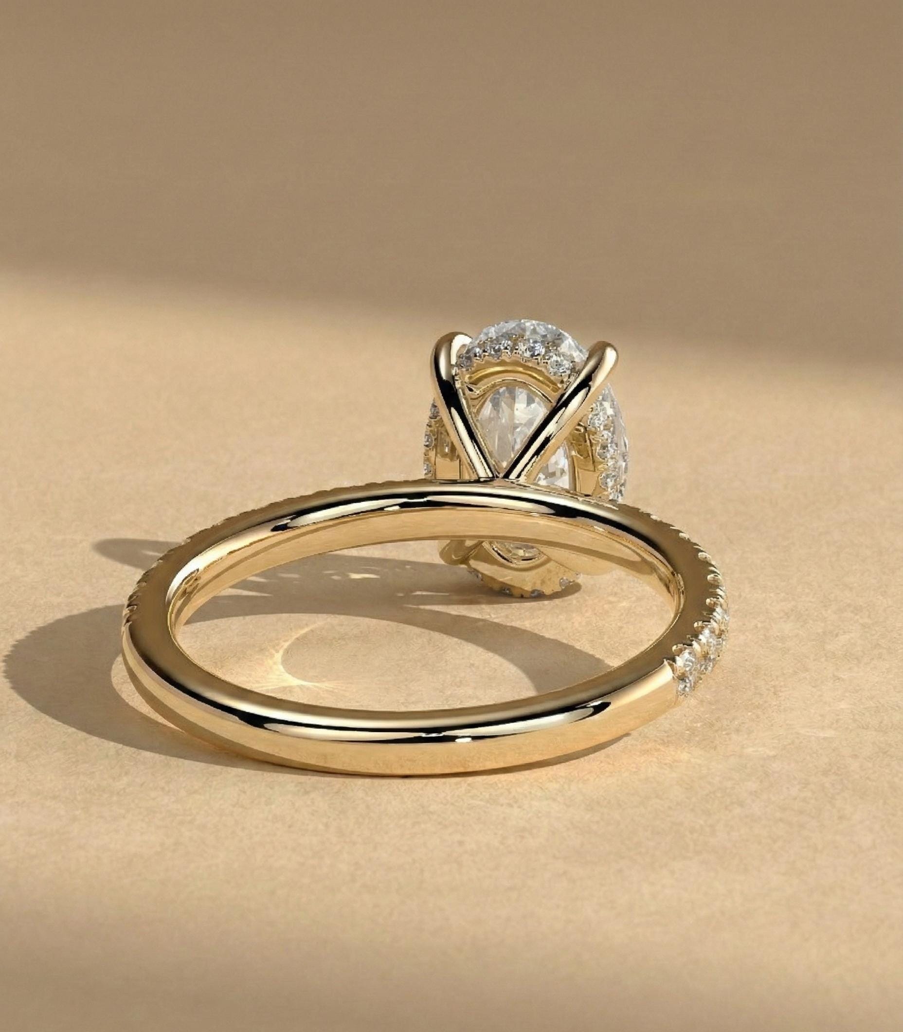 1.5 Ct Oval Diamond, Moissanite Engagement Ring