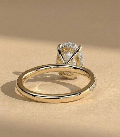 1.5 Ct Oval Diamond, Moissanite Engagement Ring