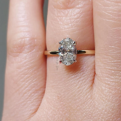 1 Ct Oval Lab Diamond Solitaire Engagement Ring