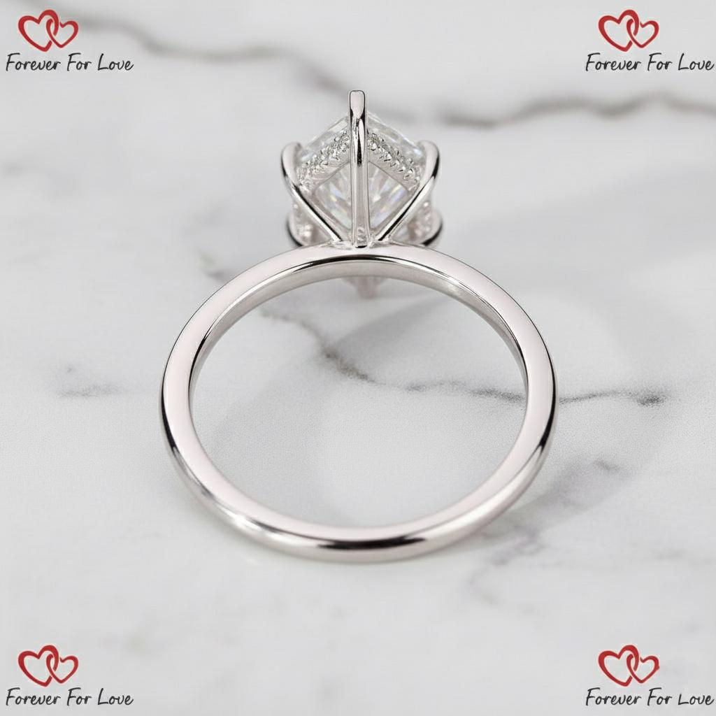 3 Ct IGI Certified Marquise Lab Diamond Hidden Halo Engagement Ring