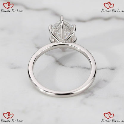 3 Ct IGI Certified Marquise Lab Diamond Hidden Halo Engagement Ring