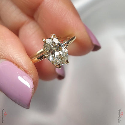 1.5 Ct Oval Diamond Solitaire Engagement Ring
