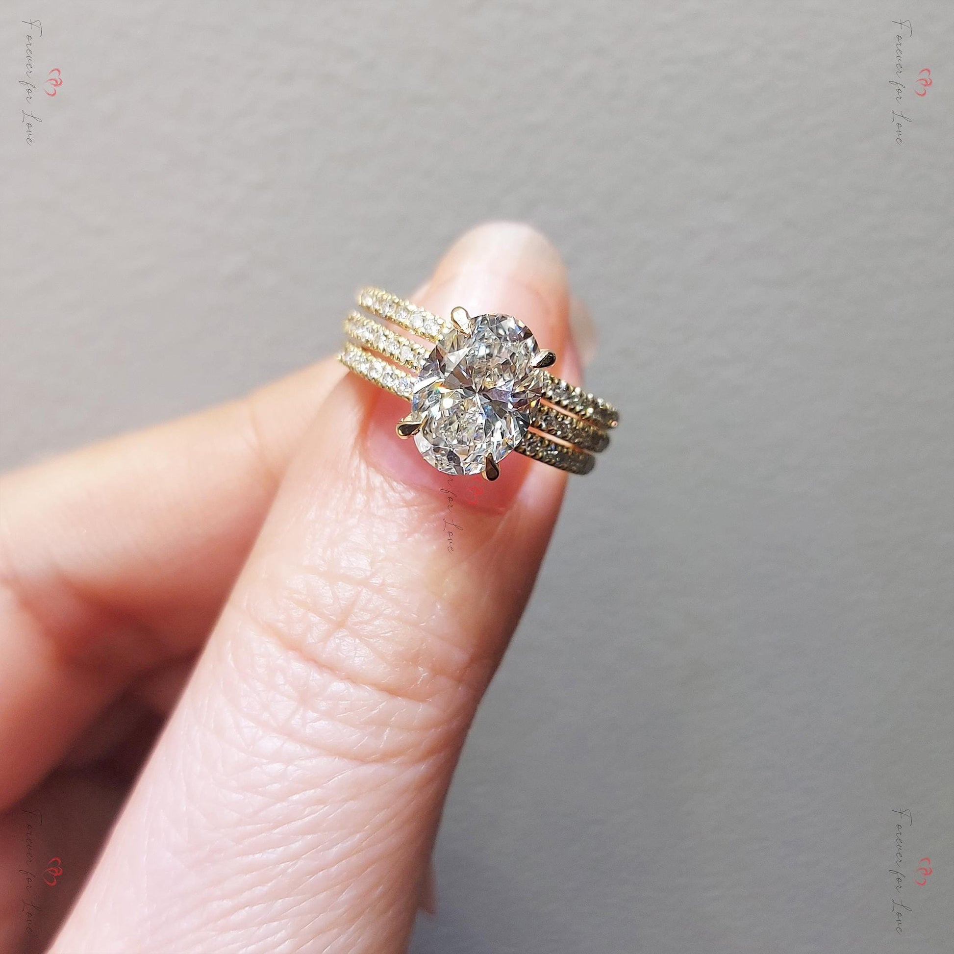 3 Ct Oval Lab Diamond Eternity Band