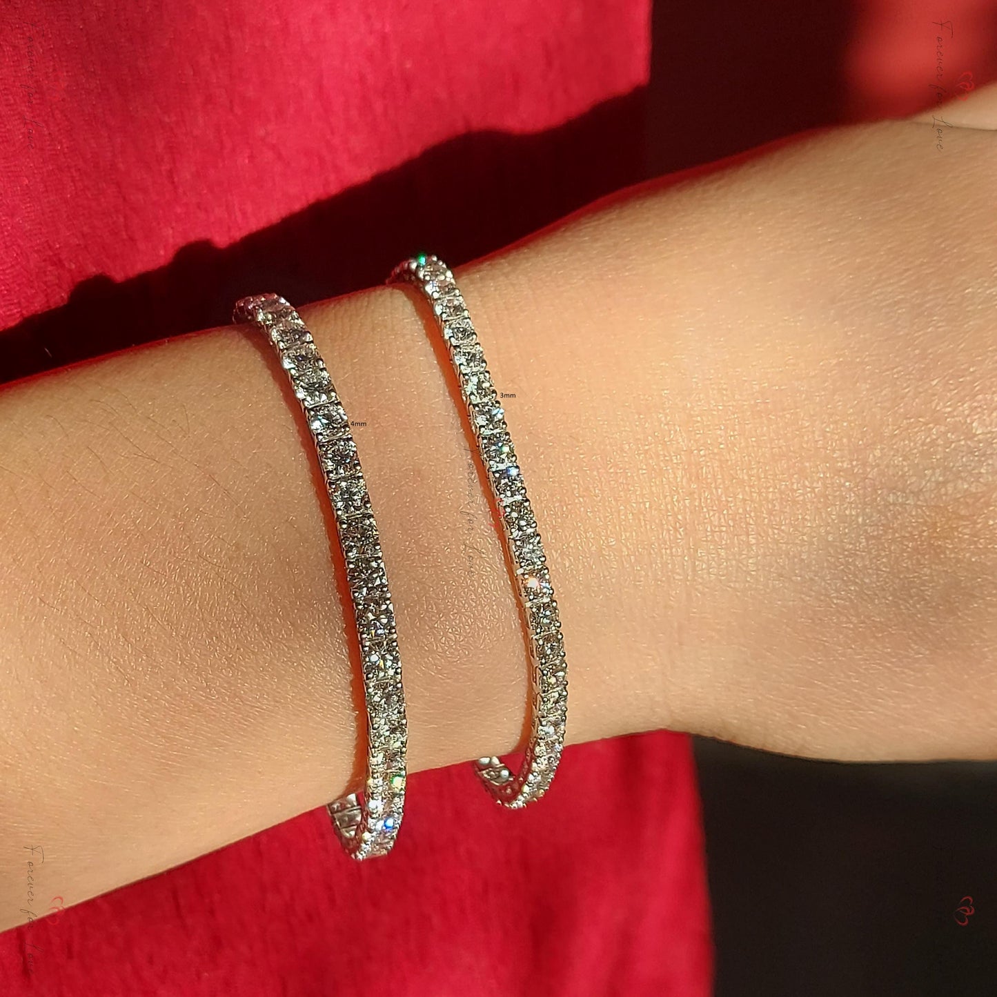 14K Weißgold 6 Karat Diamant Tennisarmband, echtes Diamantarmband, wunderschönes 4 mm rundes weißes Diamantarmband als Geburtstagsgeschenk für Mama Moissanite engagement ring in Gold or Platinum — custom handcrafted by Forever For Love