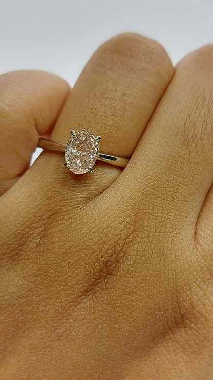 IGI Certified Oval Lab Diamond Engagement Ring