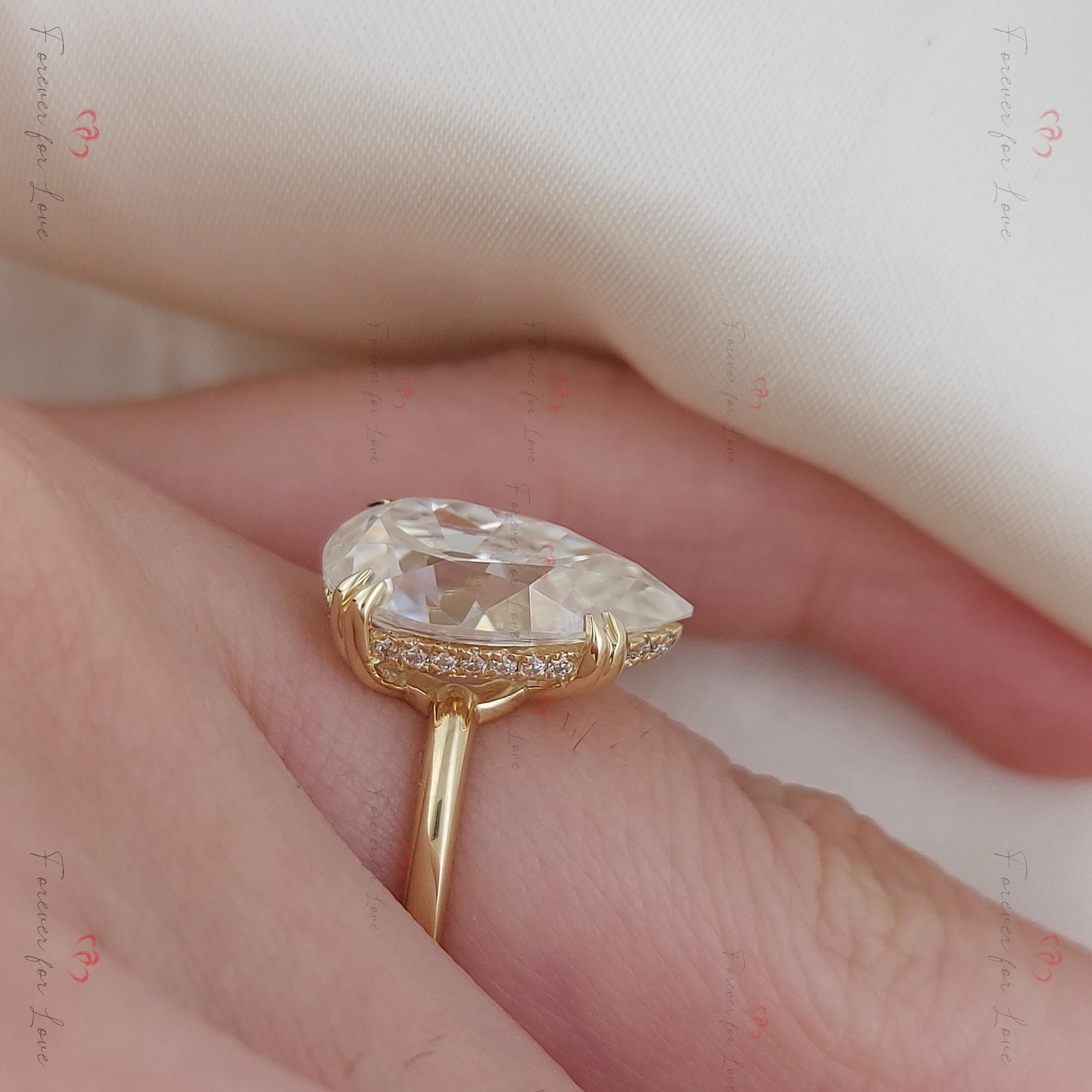 Old Mine Moissanite Engagement Ring