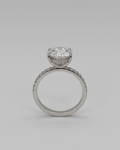 5.5 Ct IGI Certified Oval Lab Diamond Hidden Halo Engagement Ring