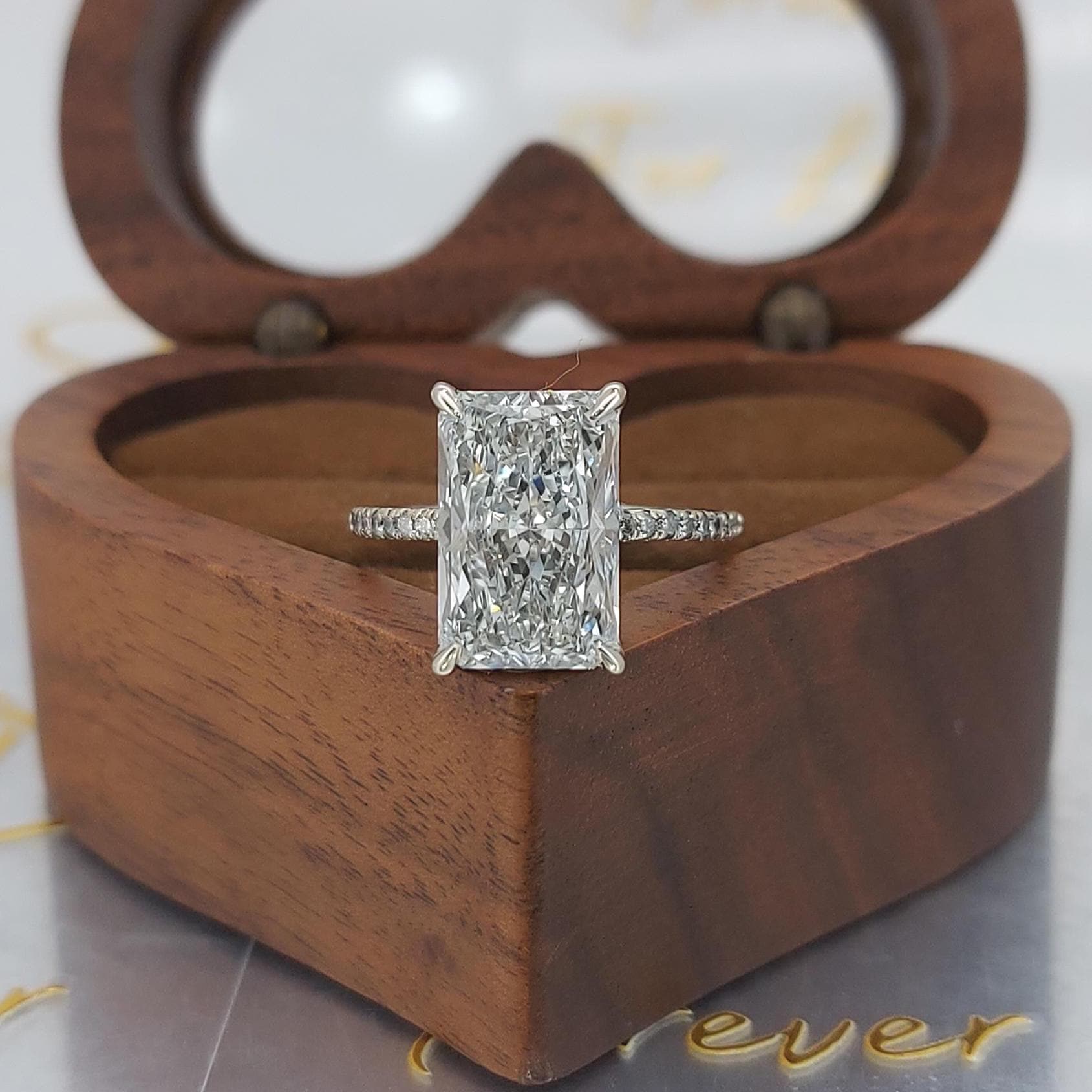5 Ct IGI Certified Radiant Lab Diamond Engagement Ring
