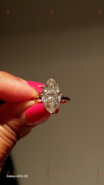 4.12 Ct IGI Certified Marquise Lab Diamond Engagement Ring