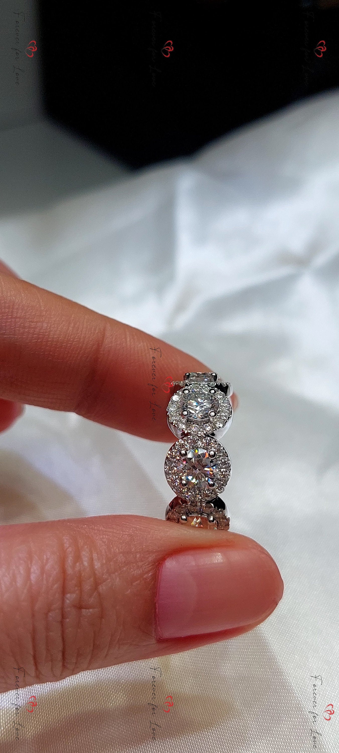 Round Lab Diamond Halo Ring
