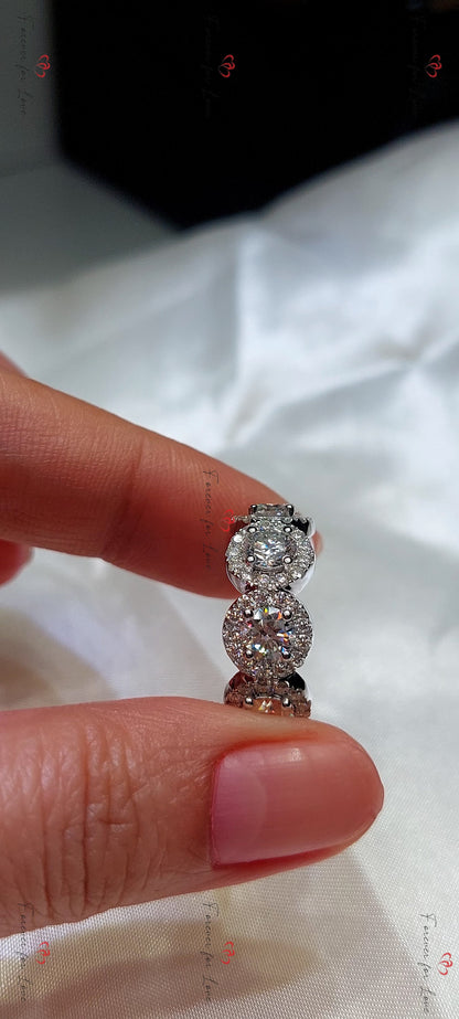Round Lab Diamond Halo Ring