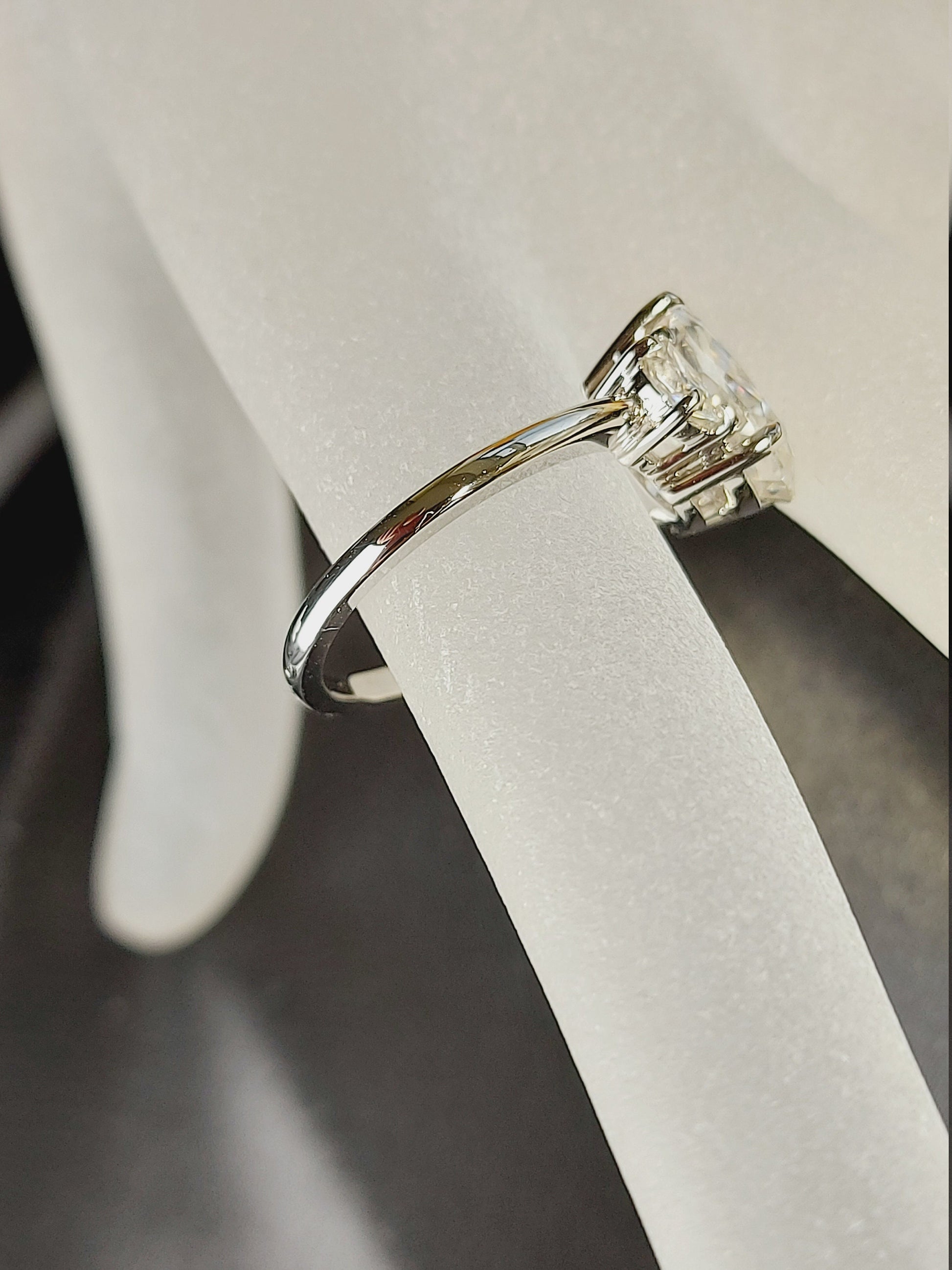 4.6 Ct Oval Moissanite Three Stone Engagement Ring