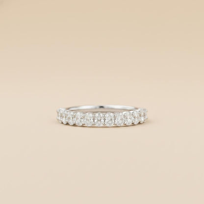 Oval Moissanite Half Eternity Band