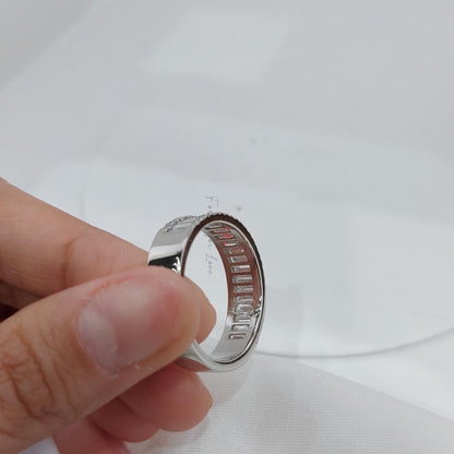 Baguette Lab Diamond Half Eternity Band