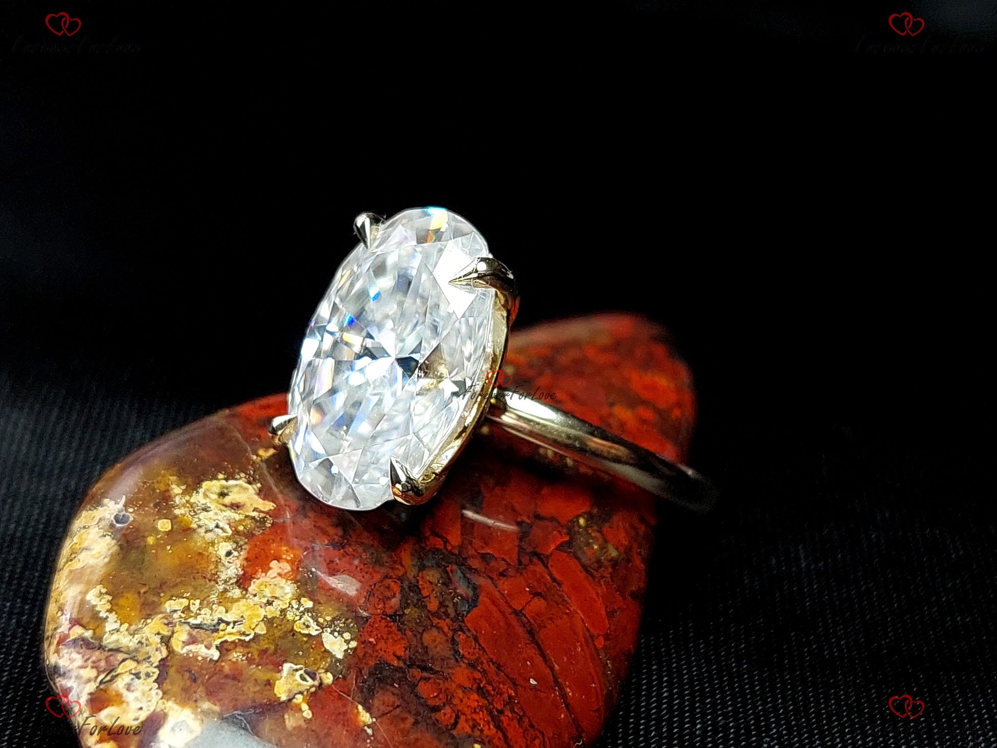 5.5 Ct Oval Moissanite Engagement Ring