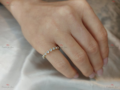 Round Lab Diamond Wedding Band
