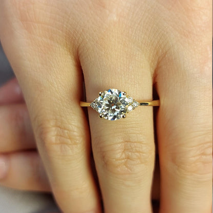 1.1 Ct IGI Certified Round Lab Diamond Three Stone Engagement Ring