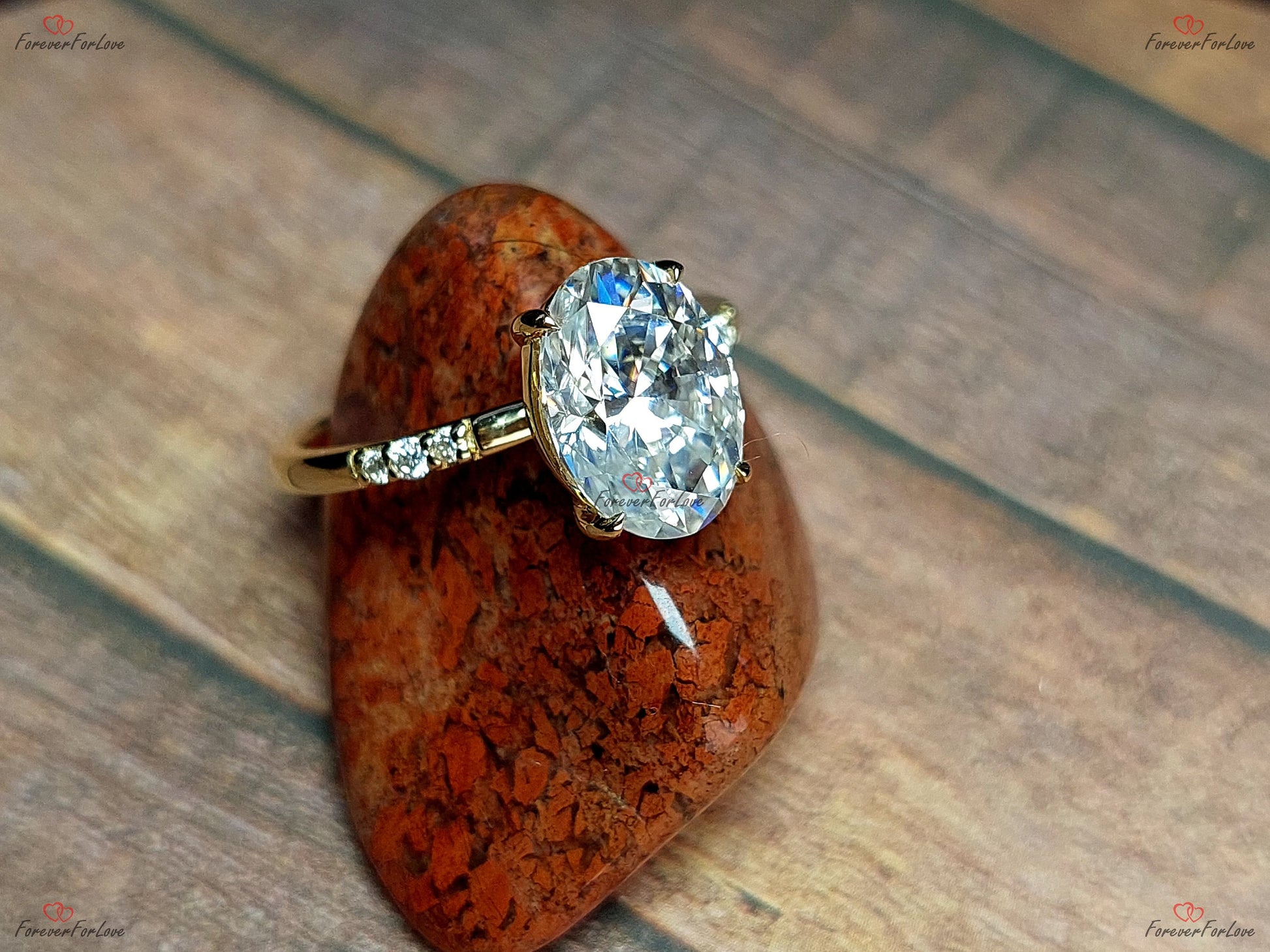 2.5 Ct Oval Moissanite Engagement Ring