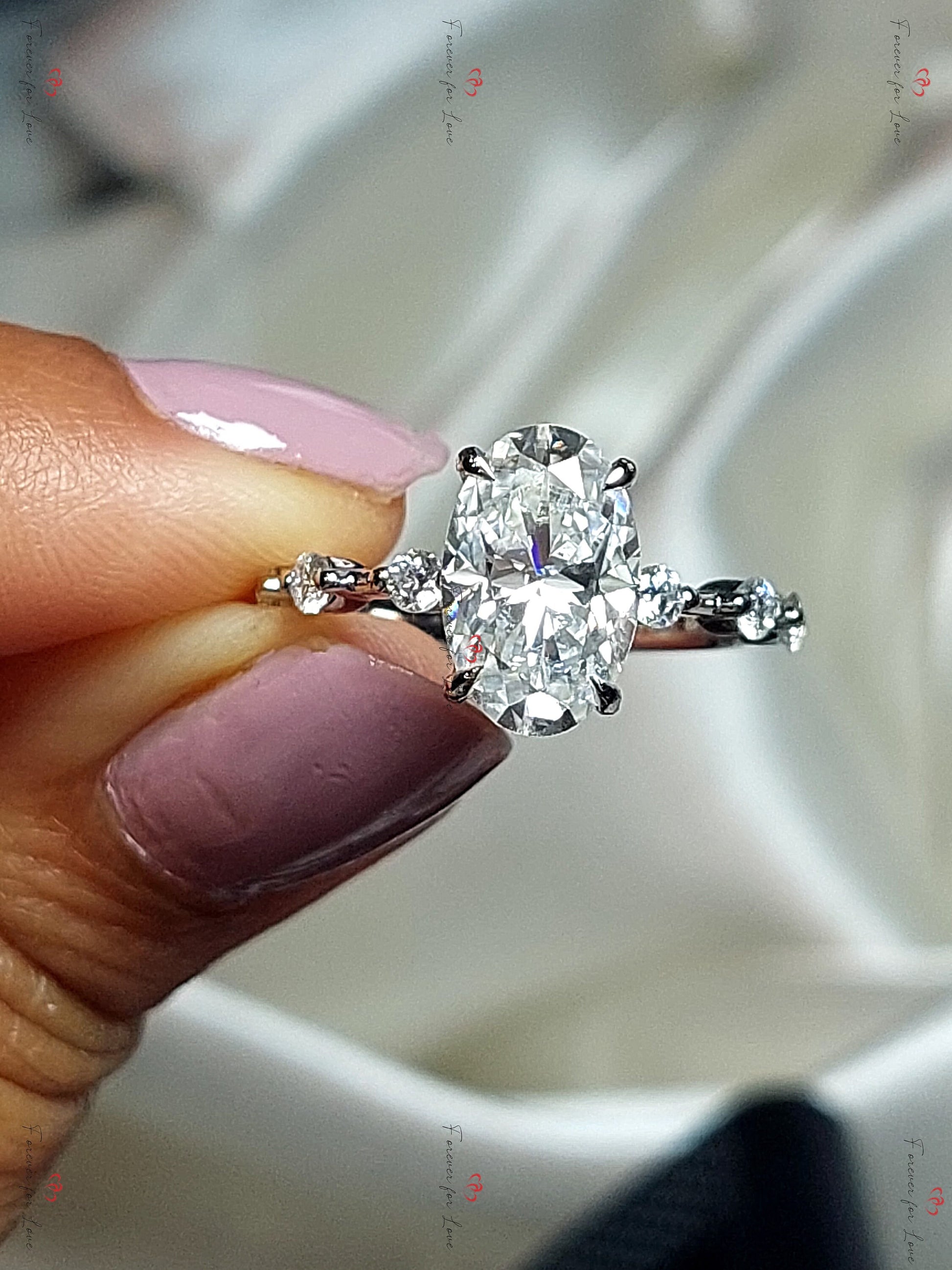 2.5 Ct Oval Moissanite Engagement Ring