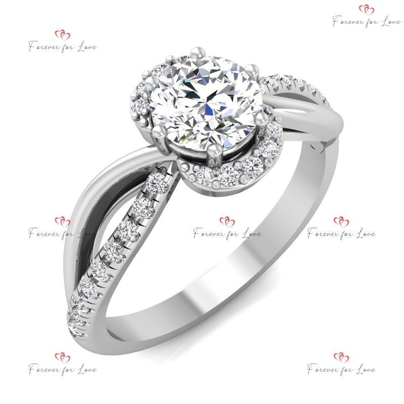 Round Natural Diamond Solitaire Engagement Ring