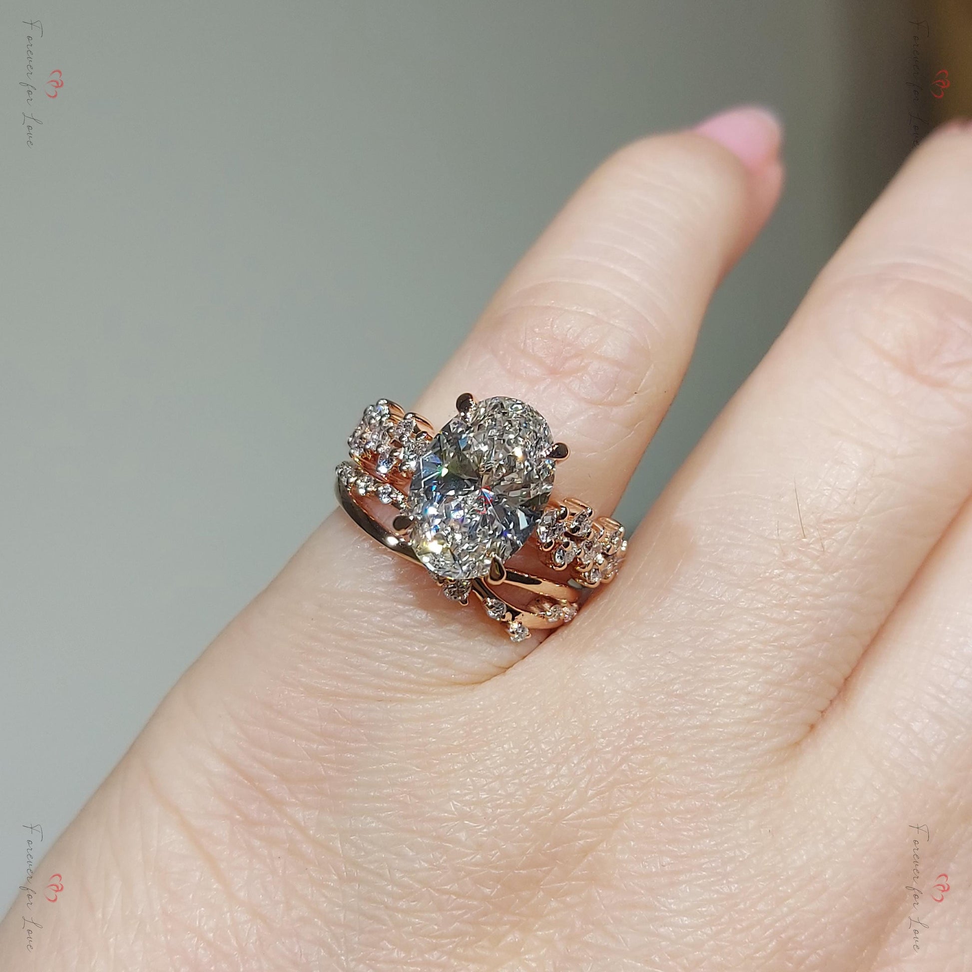 3 Ct Oval Lab Diamond Eternity Band