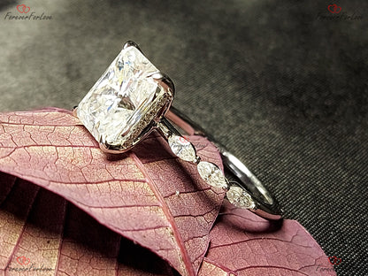 4 Ct Radiant Diamond, Moissanite Engagement Ring